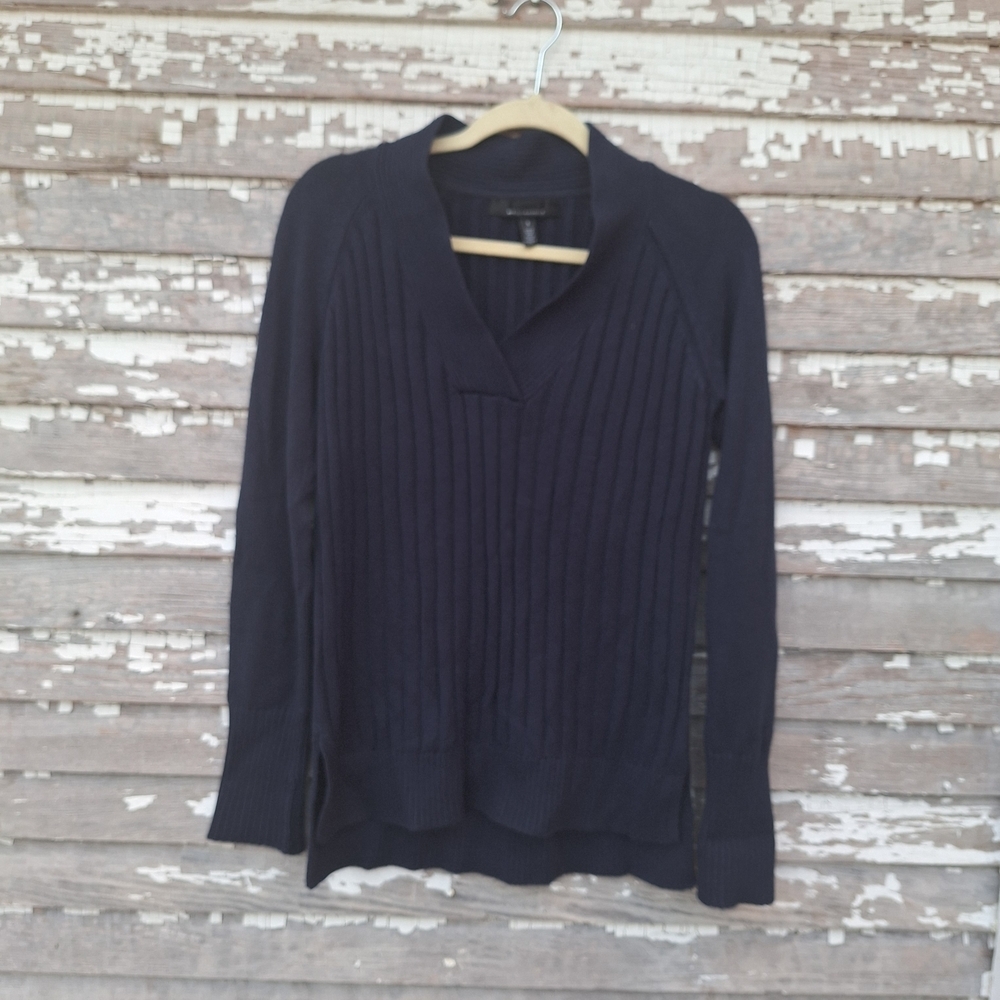 White House Black Market Deep Blue V-Neck Sweater